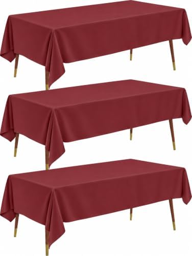 Plastic Table Cloth Disposable 54x108 Burgundy 3Pack