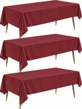 Plastic Table Cloth Disposable 54x108 Burgundy 3Pack