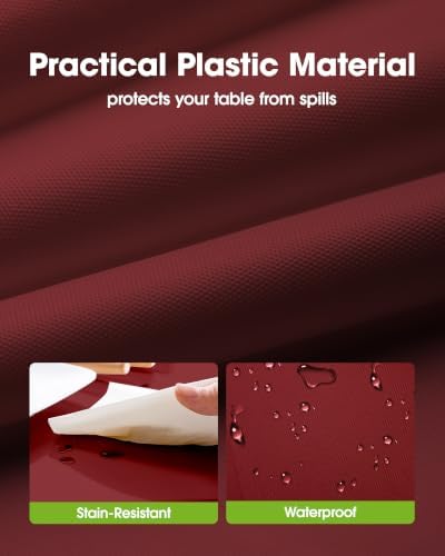 Plastic Table Cloth Disposable 54x108 Burgundy 3Pack, alternate view 3