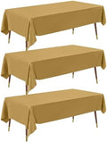 Plastic Table Cloth Disposable 54x108 Gold 3Pack