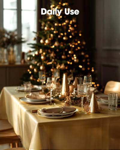 Plastic Table Cloth Disposable 54x108 Gold 3Pack, alternate view 7