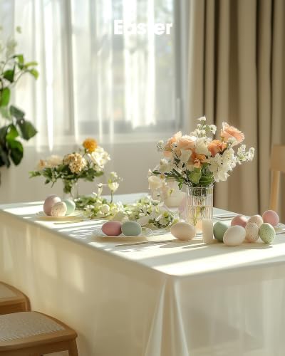 Plastic Table Cloth Disposable 54x108 Ivory 3Pack, alternate view 4