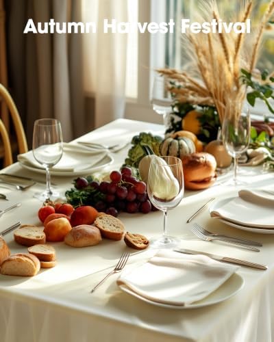 Plastic Table Cloth Disposable 54x108 Ivory 3Pack, alternate view 5