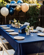 Plastic Table Cloth Disposable 54x108 Navy Blue 3Pack, alternate view 6