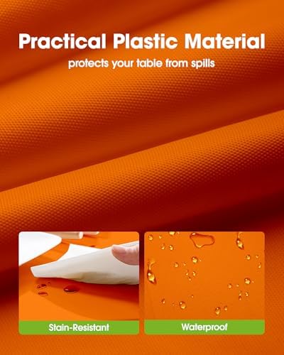 Plastic Table Cloth Disposable 54x108 Orange 3Pack, alternate view 3