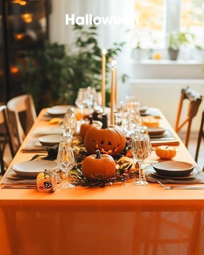 Plastic Table Cloth Disposable 54x108 Orange 3Pack, alternate view 6