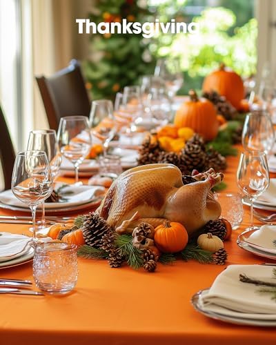 Plastic Table Cloth Disposable 54x108 Orange 3Pack, alternate view 7