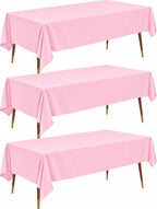 Plastic Table Cloth Disposable 54x108 Pink 3Pack