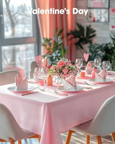 Plastic Table Cloth Disposable 54x108 Pink 3Pack, alternate view 5