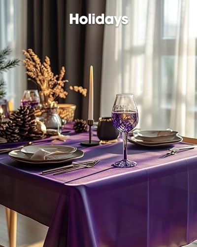 Plastic Table Cloth Disposable 54x108 Purple 3Pack, alternate view 5