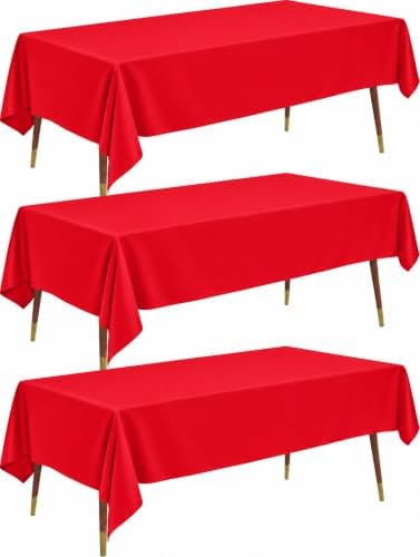 Plastic Table Cloth Disposable 54x108 Red 3Pack