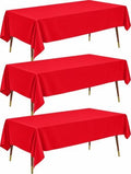 Plastic Table Cloth Disposable 54x108 Red 3Pack