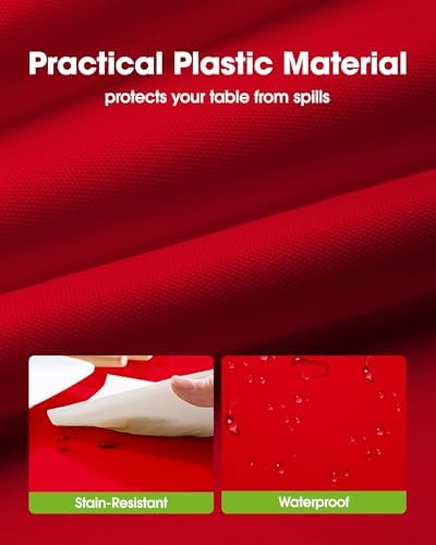 Plastic Table Cloth Disposable 54x108 Red 3Pack, alternate view 3