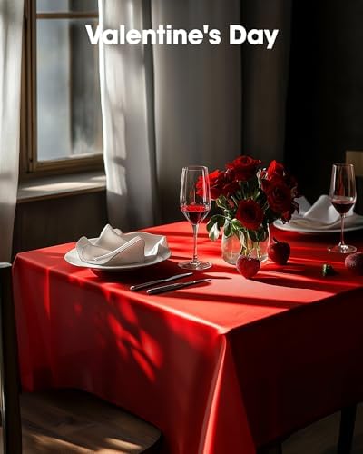 Plastic Table Cloth Disposable 54x108 Red 3Pack, alternate view 5
