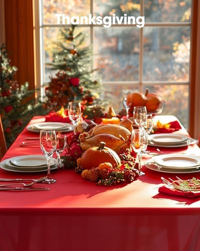 Plastic Table Cloth Disposable 54x108 Red 3Pack, alternate view 7