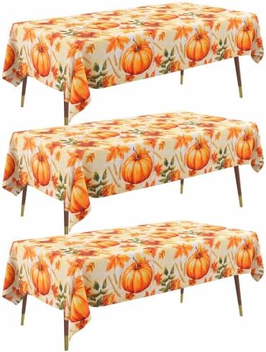 Plastic Table Cloth Disposable 54x108 White 3 Pack Table Cover