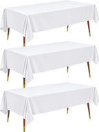 Plastic Table Cloth Disposable 54x108 White 3Pack