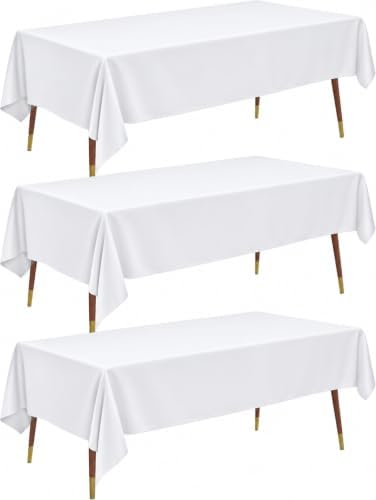 Plastic Table Cloth Disposable 54x108 White 3Pack
