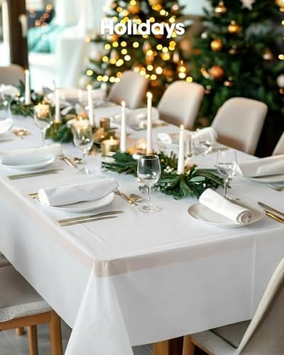 Plastic Table Cloth Disposable 54x108 White 3Pack, alternate view 6
