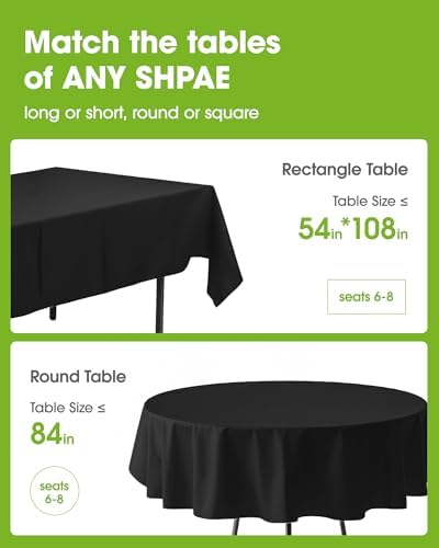 Plastic Table Cloth Disposable 6 Pack, 54 x 108 Inch, Black in 54 x 108 Inch in Black, alternate view 2