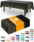 Plastic Table Cloth Disposable 6 Pack, 54 x 108 Inch, Black Gold in 54 x 108 Inch