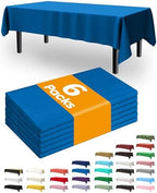 Plastic Table Cloth Disposable 6 Pack, 54 x 108 Inch, Blue in 54 x 108 Inch in Blue