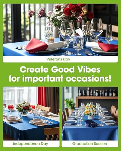 Plastic Table Cloth Disposable 6 Pack, 54 x 108 Inch, Blue in 54 x 108 Inch in Blue, alternate view 4