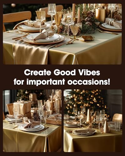 Plastic Table Cloth Disposable 6 Pack, 54 x 108 Inch, Gold in 54 x 108 Inch in Gold, alternate view 4