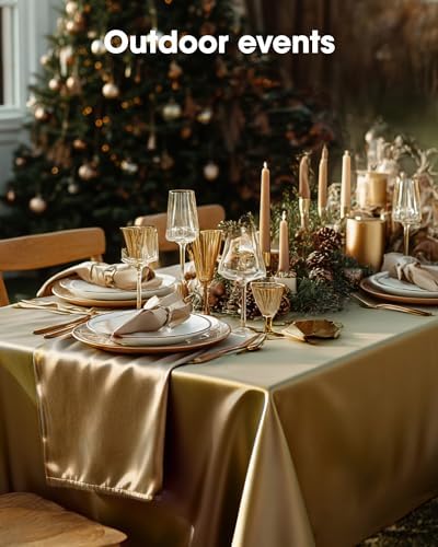 Plastic Table Cloth Disposable 6 Pack, 54 x 108 Inch, Gold in 54 x 108 Inch in Gold, alternate view 7