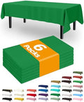 Plastic Table Cloth Disposable 6 Pack, 54 x 108 Inch, Green in 54 x 108 Inch in Green