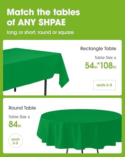 Plastic Table Cloth Disposable 6 Pack, 54 x 108 Inch, Green in 54 x 108 Inch in Green, alternate view 2