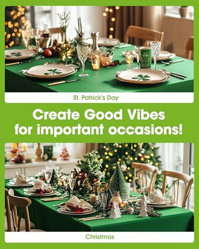 Plastic Table Cloth Disposable 6 Pack, 54 x 108 Inch, Green in 54 x 108 Inch in Green, alternate view 4