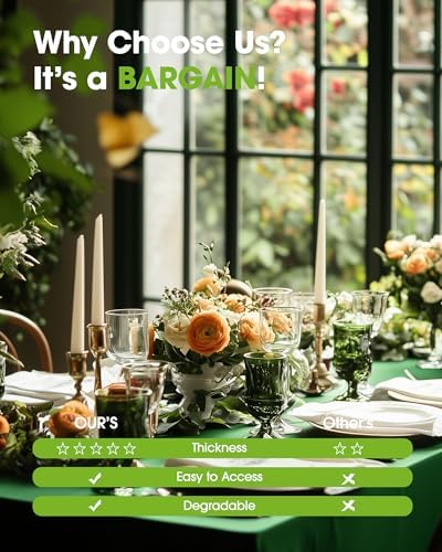 Plastic Table Cloth Disposable 6 Pack, 54 x 108 Inch, Green in 54 x 108 Inch in Green, alternate view 6