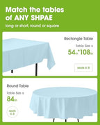 Plastic Table Cloth Disposable 6 Pack, 54 x 108 Inch, Light Blue in 54 x 108 Inch in Light Blue, alternate view 2