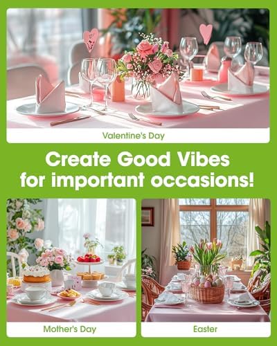 Plastic Table Cloth Disposable 6 Pack, 54 x 108 Inch, Pink in 54 x 108 Inch in Pink, alternate view 4