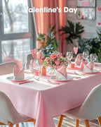 Plastic Table Cloth Disposable 6 Pack, 54 x 108 Inch, Pink in 54 x 108 Inch in Pink, alternate view 7