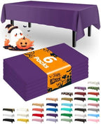 Plastic Table Cloth Disposable 6 Pack, 54 x 108 Inch, Purple in 54 x 108 Inch