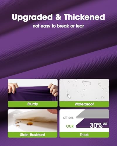 Plastic Table Cloth Disposable 6 Pack, 54 x 108 Inch, Purple in 54 x 108 Inch, alternate view 3