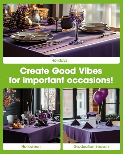 Plastic Table Cloth Disposable 6 Pack, 54 x 108 Inch, Purple in 54 x 108 Inch, alternate view 4