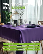 Plastic Table Cloth Disposable 6 Pack, 54 x 108 Inch, Purple in 54 x 108 Inch, alternate view 6
