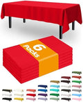 Plastic Table Cloth Disposable 6 Pack, 54 x 108 Inch, Red in 54 x 108 Inch in Red