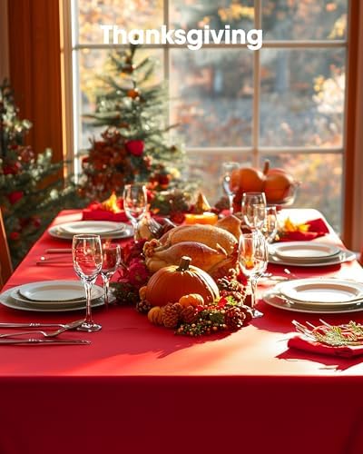 Plastic Table Cloth Disposable 6 Pack, 54 x 108 Inch, Red in 54 x 108 Inch in Red, alternate view 7