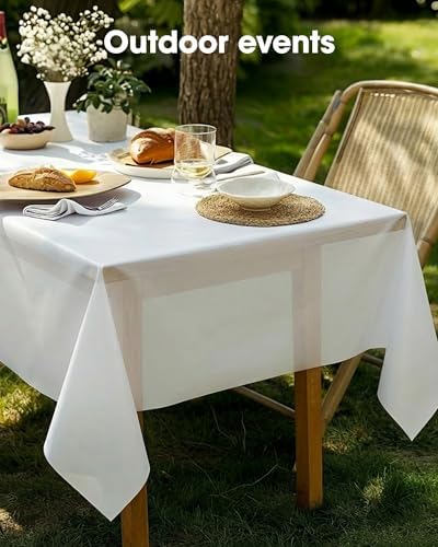 Plastic Table Cloth Disposable 6 Pack, 54 x 108 Inch, White in 54 x 108 Inch in White, alternate view 6