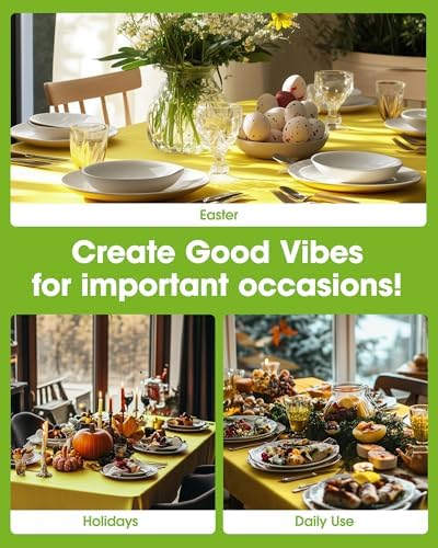 Plastic Table Cloth Disposable 6 Pack, 54 x 108 Inch, Yellow in 54 x 108 Inch, alternate view 4