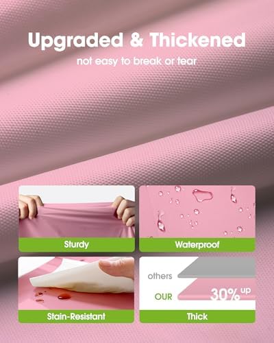 Plastic Table Cloth Disposable 6 Pack, 84 Inch Round, Pink in Pink, alternate view 3