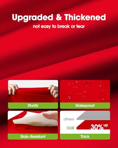 Plastic Table Cloth Disposable 6 Pack, 84 Inch Round, Red in Red, alternate view 3
