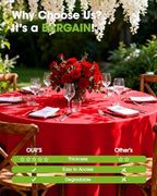 Plastic Table Cloth Disposable 6 Pack, 84 Inch Round, Red in Red, alternate view 6