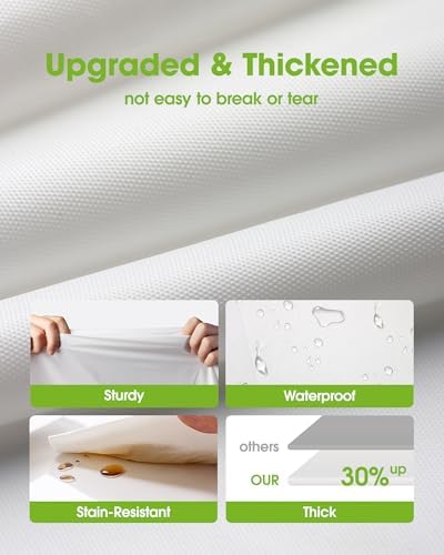 Plastic Table Cloth Disposable 6 Pack, 84 Inch Round, White in White, alternate view 3