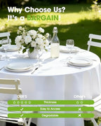 Plastic Table Cloth Disposable 6 Pack, 84 Inch Round, White in White, alternate view 6