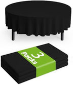 Plastic Table Cloth Disposable 84" Black 3Pack